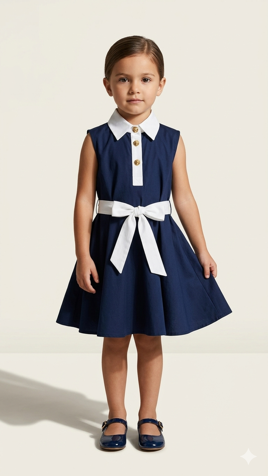 The Limited Edition "Midnight Nautical" Collared Dress
