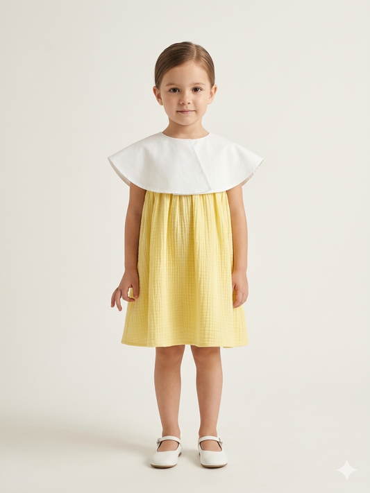 The "Sunshine Muse" Cape-Collar Dress